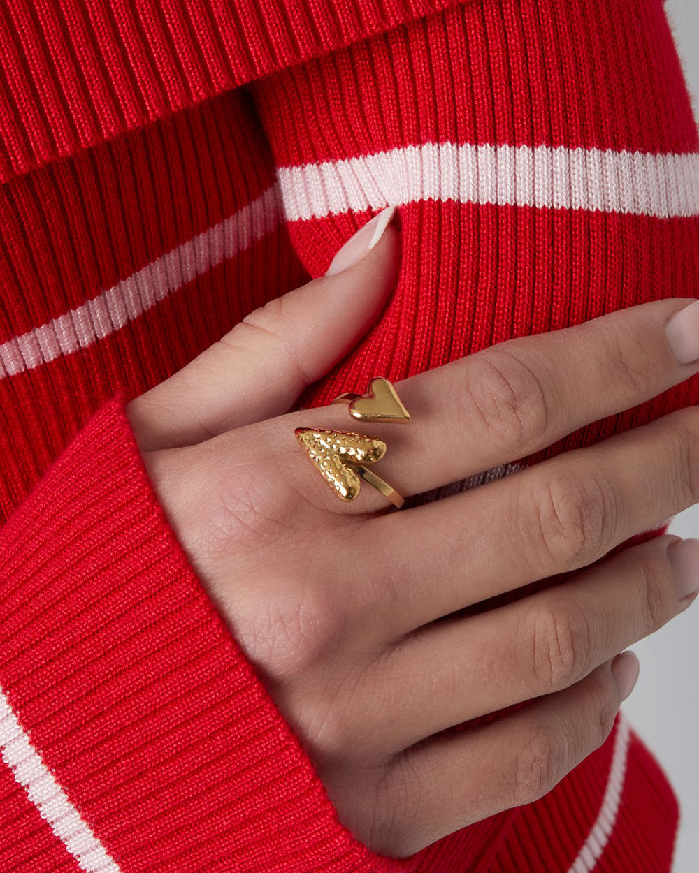 Double Heart Ring - Zilver