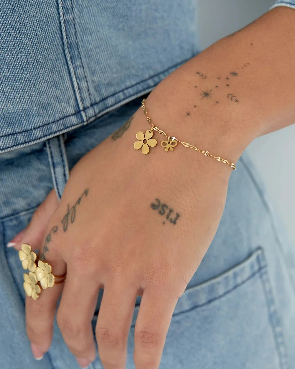 Flower Armband - Zilver