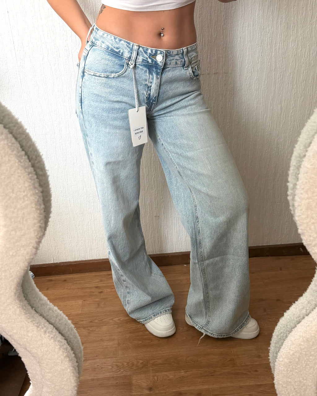Queen Hearts Low Waist Jeans - Blauw
