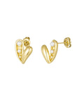 Open Heart Pearl Oorbellen - Goud