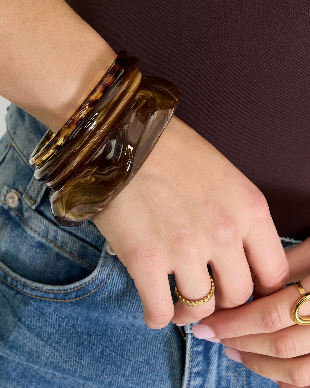 Holly Armband Bangle - Bordeaux