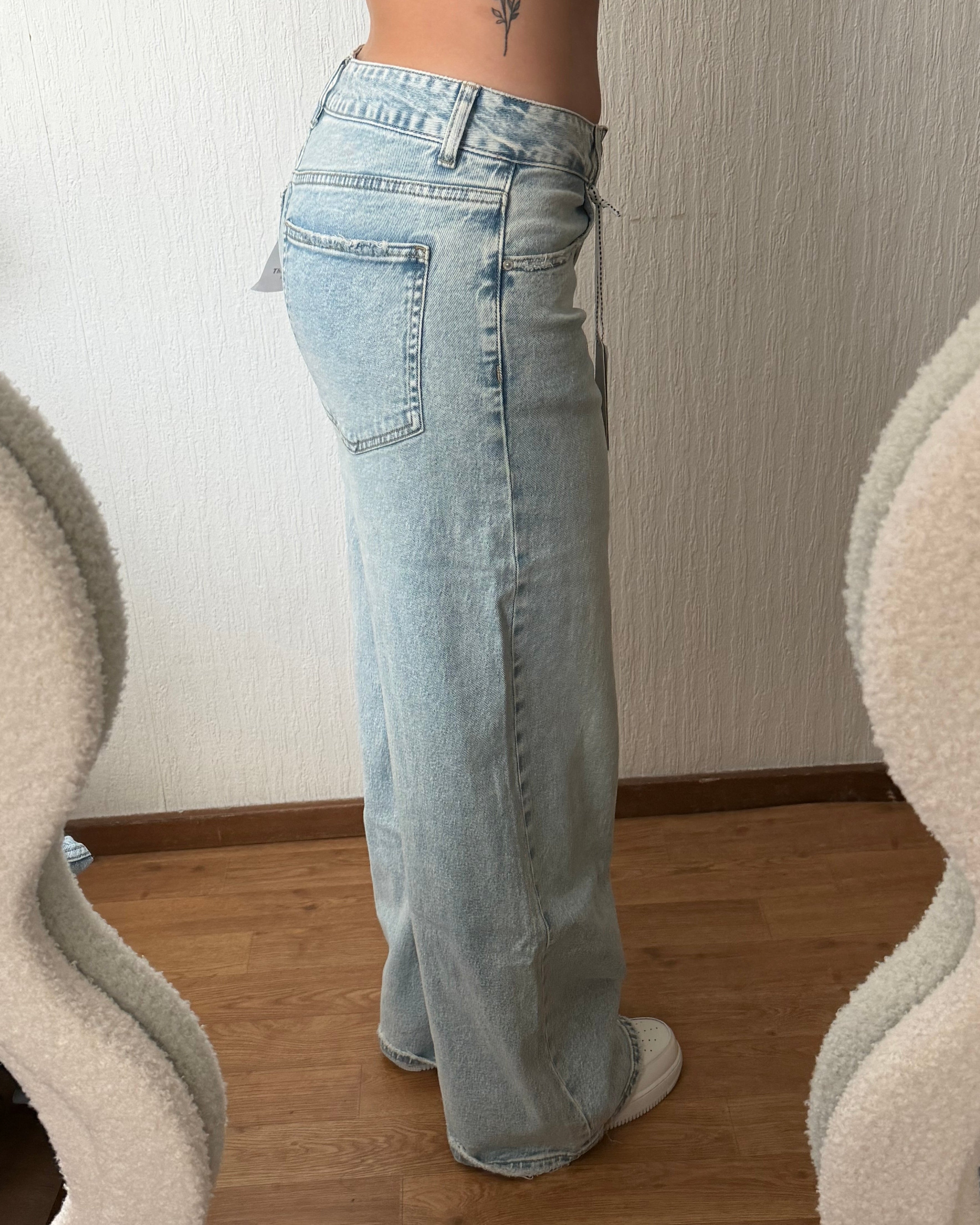 Queen Hearts Low Waist Jeans - Blauw