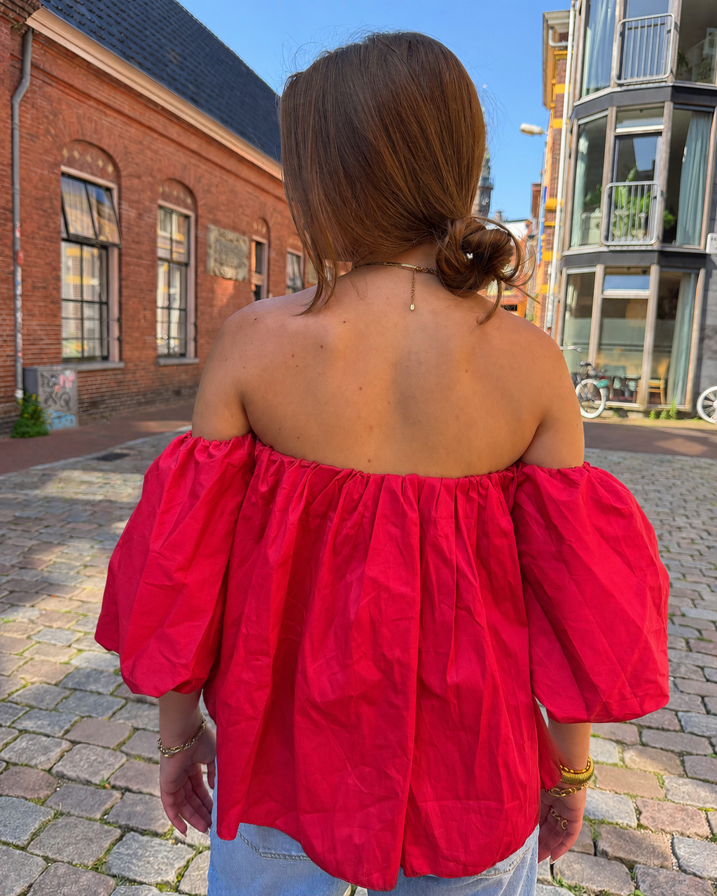 Off Shoulder Top - Rood