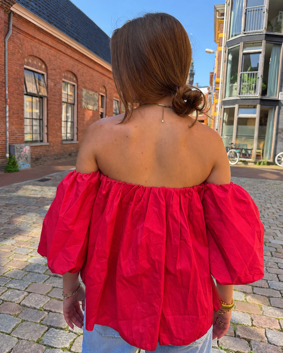 Off Shoulder Top - Rood