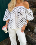 Amber Stippen Top - Wit