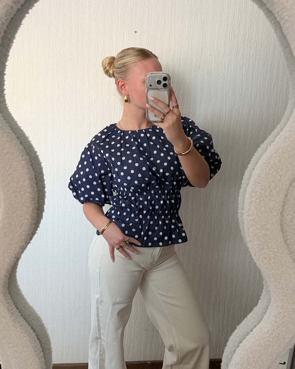 Luna Polka Dot Top - Bordeaux