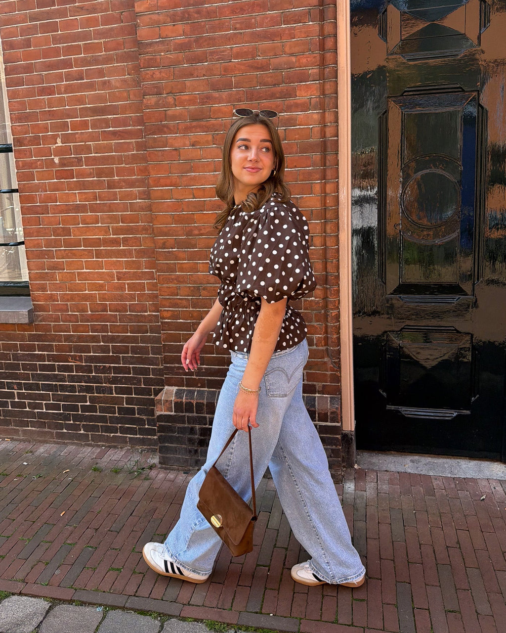 Luna Polka Dot Top - Bruin