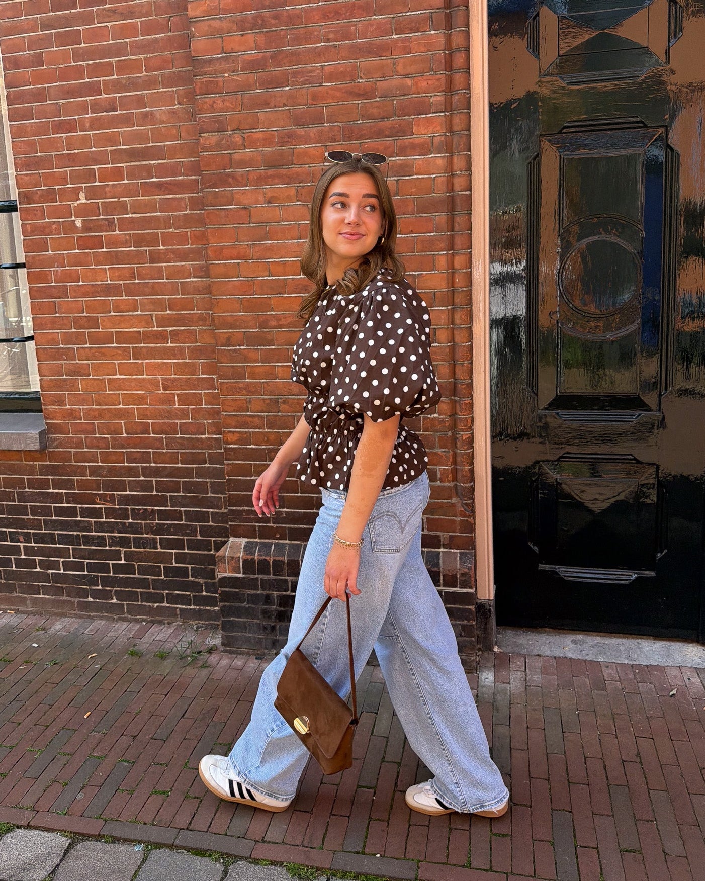 Luna Polka Dot Top - Bruin