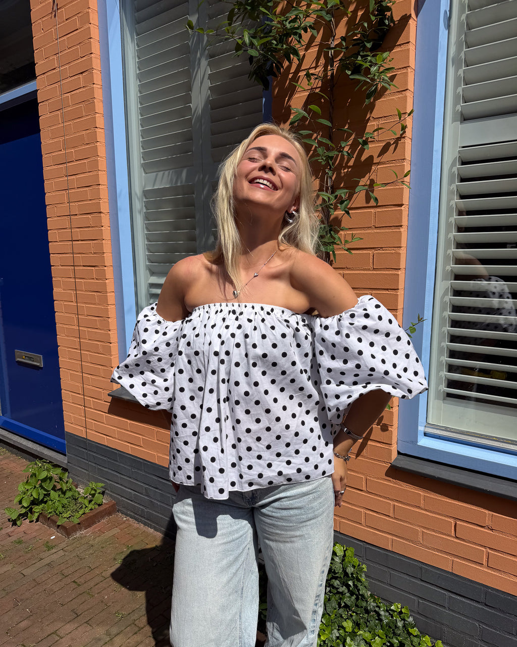 Amber Polka Dot Top - Wit