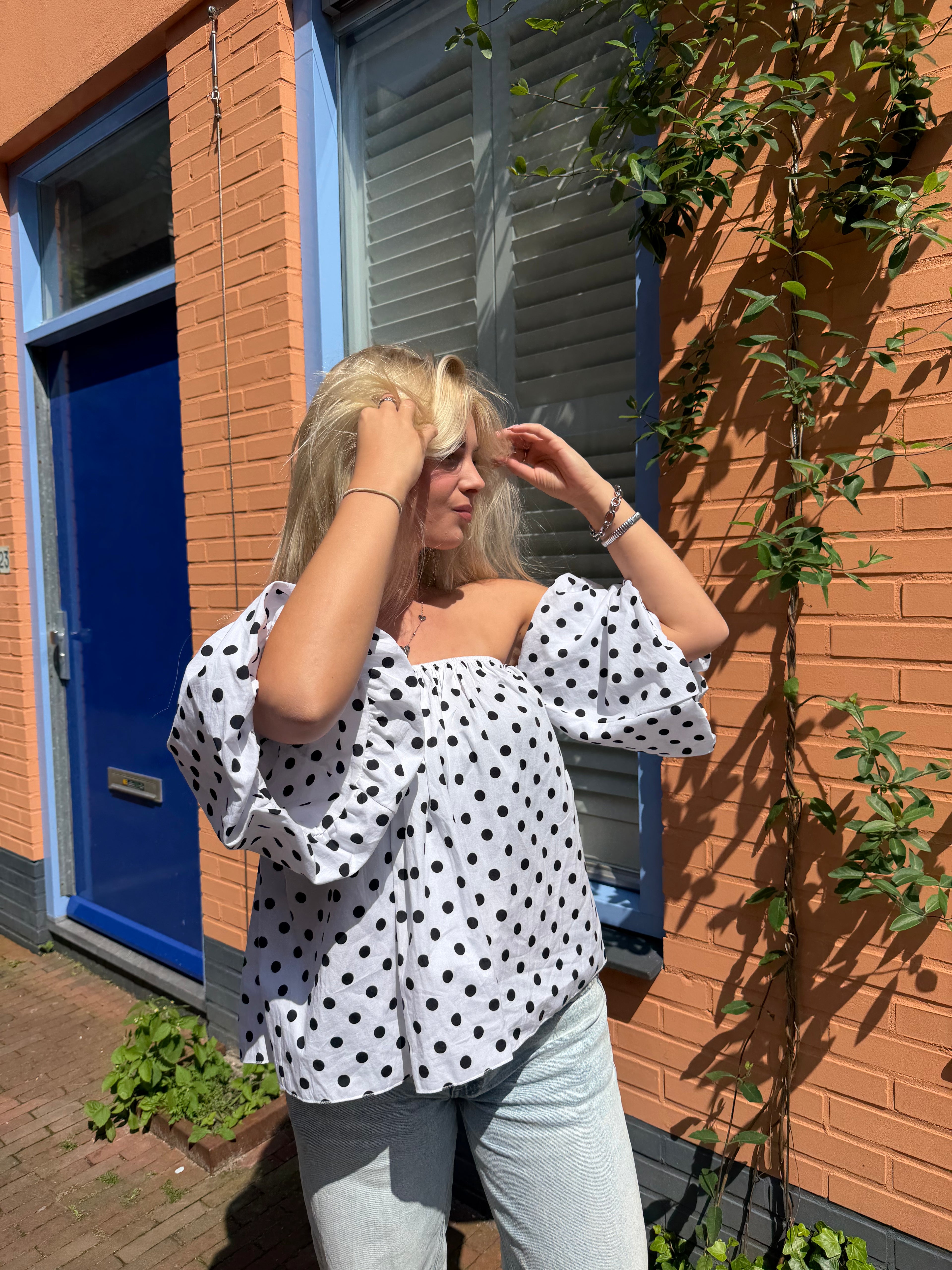 Amber Polka Dot Top - Wit