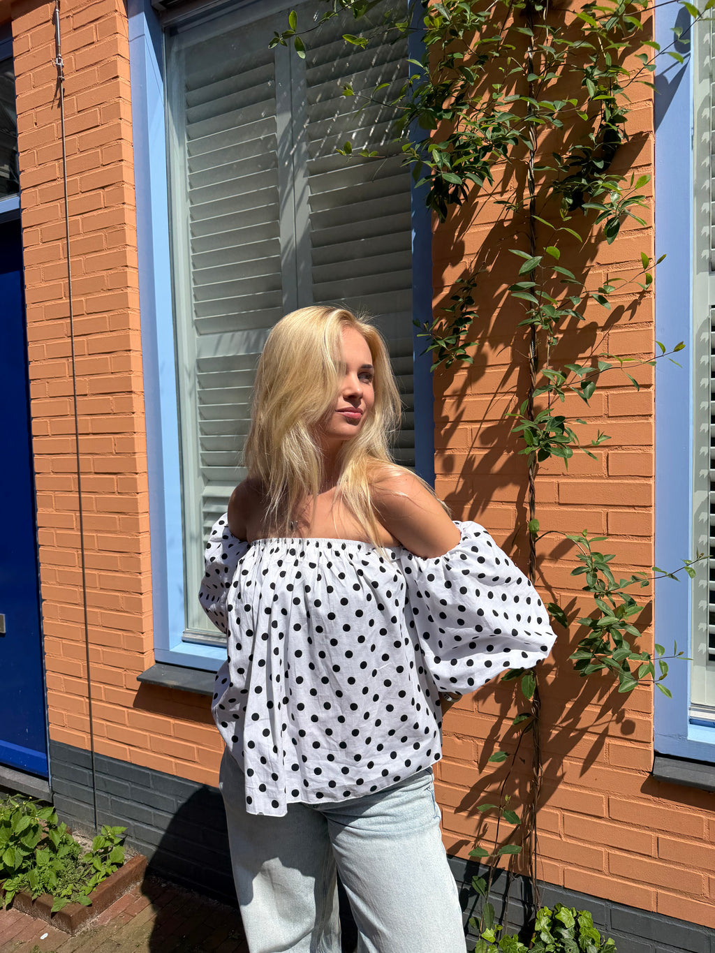 Amber Polka Dot Top - Bruin