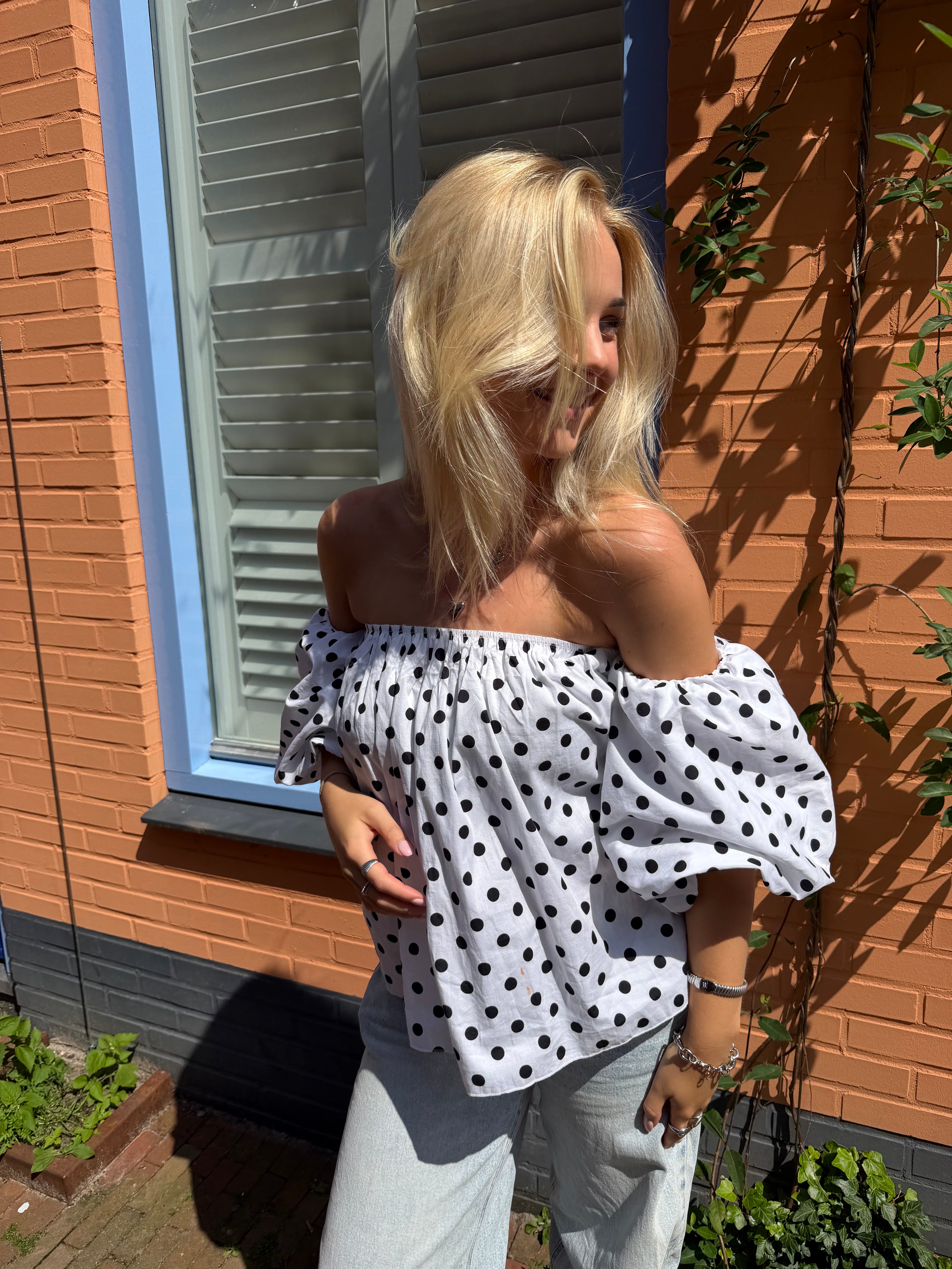 Amber Polka Dot Top - Wit