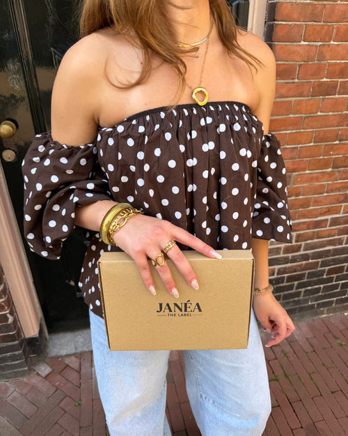 Amber Polka Dot Top - Bruin
