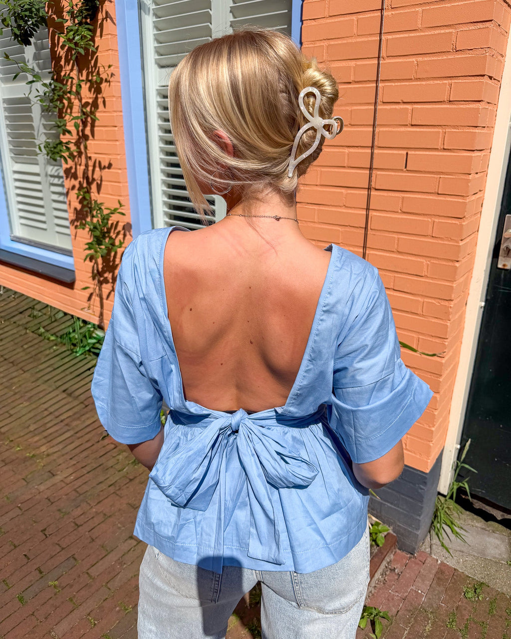 Ilse Open Rug Top - Blauw