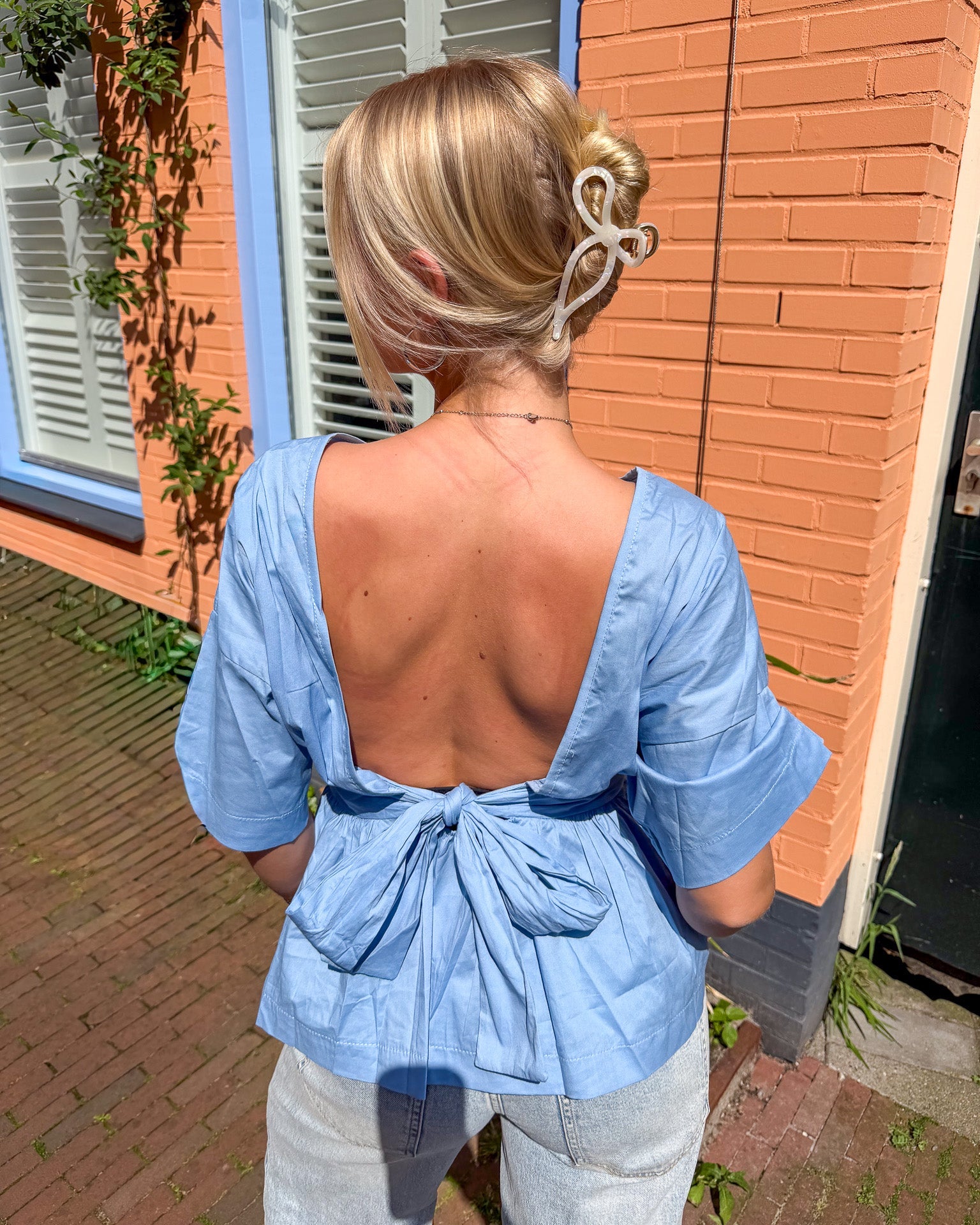 Ilse Open Rug Top - Blauw