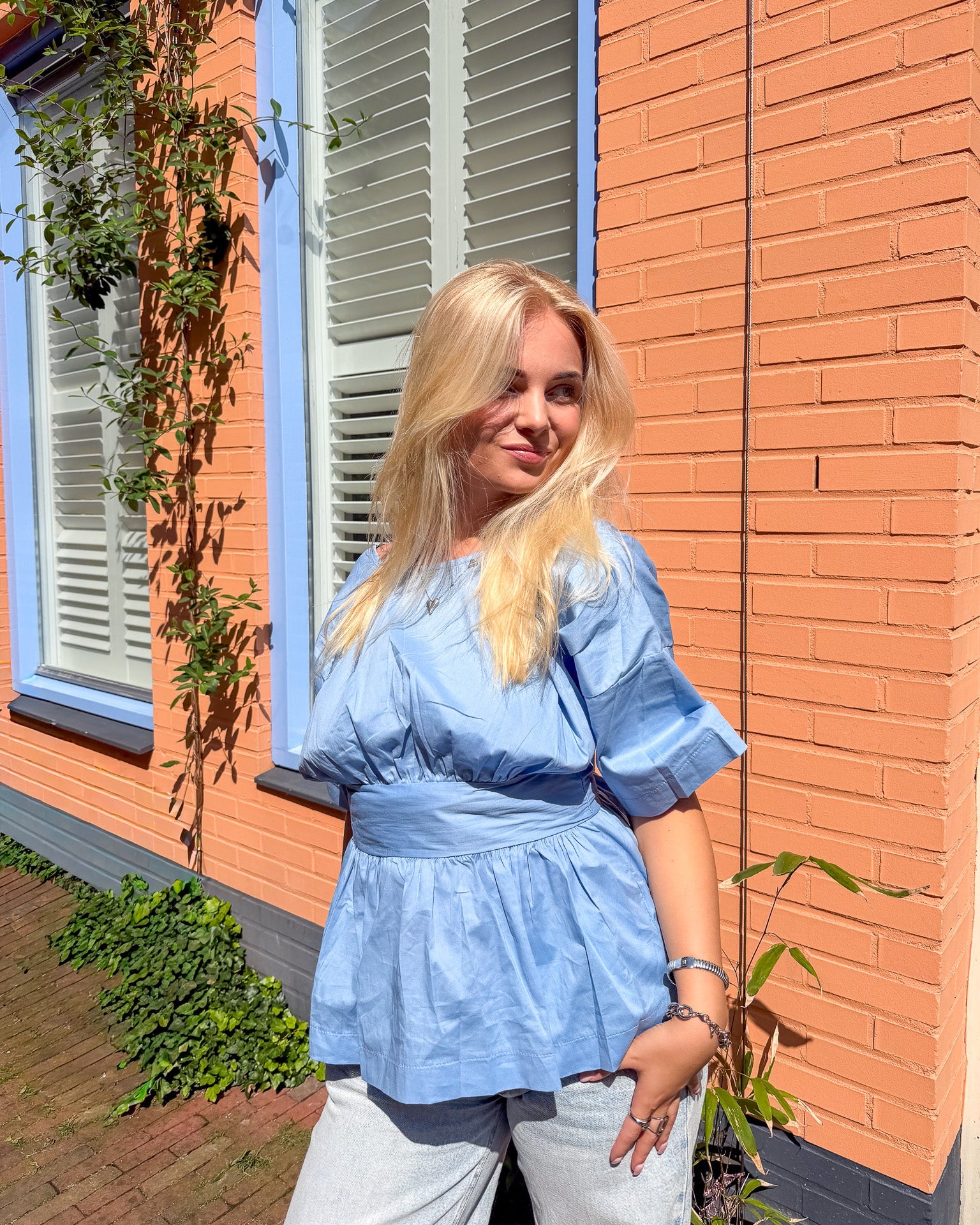 Ilse Open Rug Top - Blauw