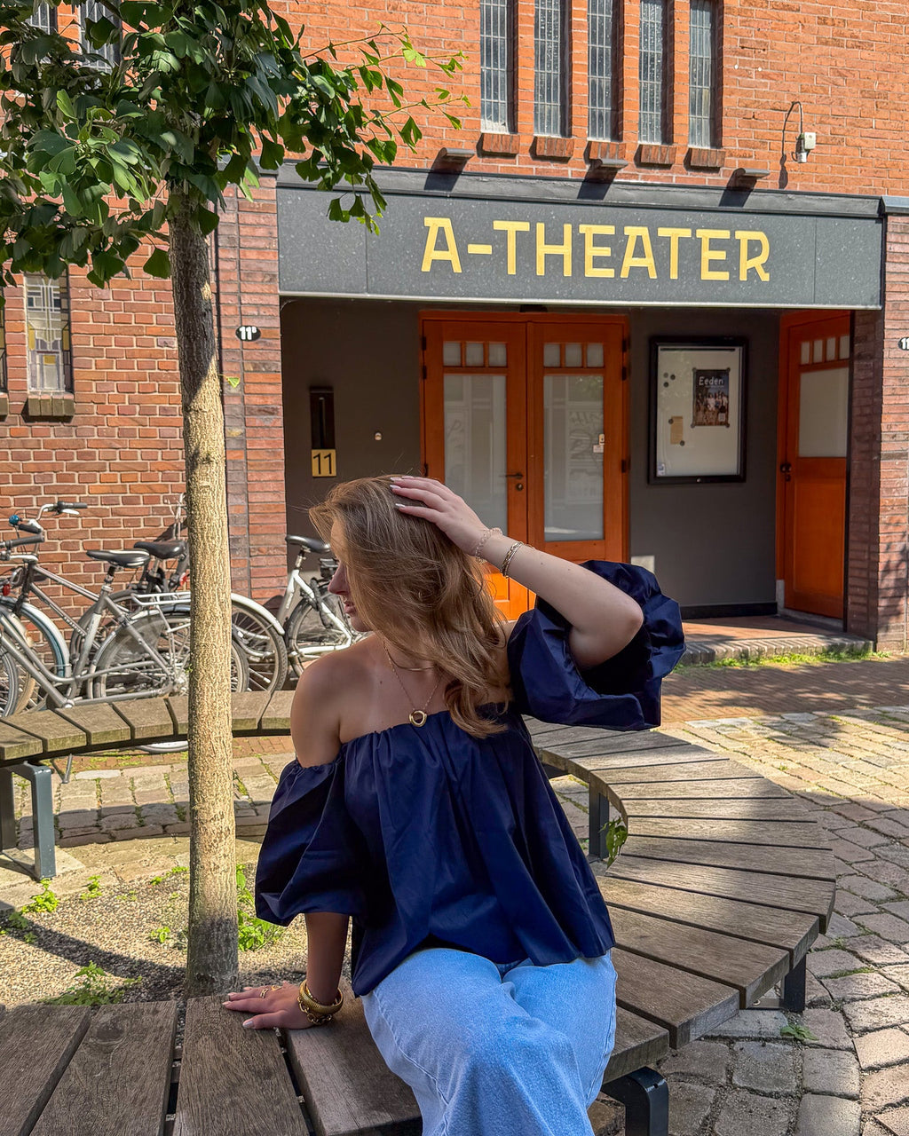 Off Shoulder Top - Geel