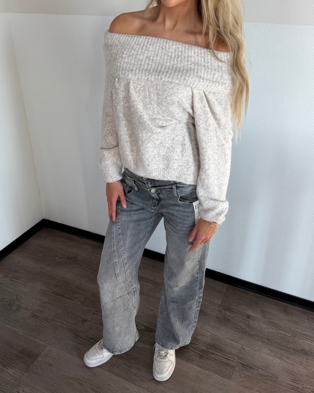Sanne Double Jeans - Grijs