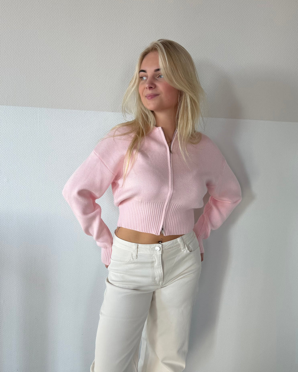 Anouk Zipper Cardigan - Bordeaux