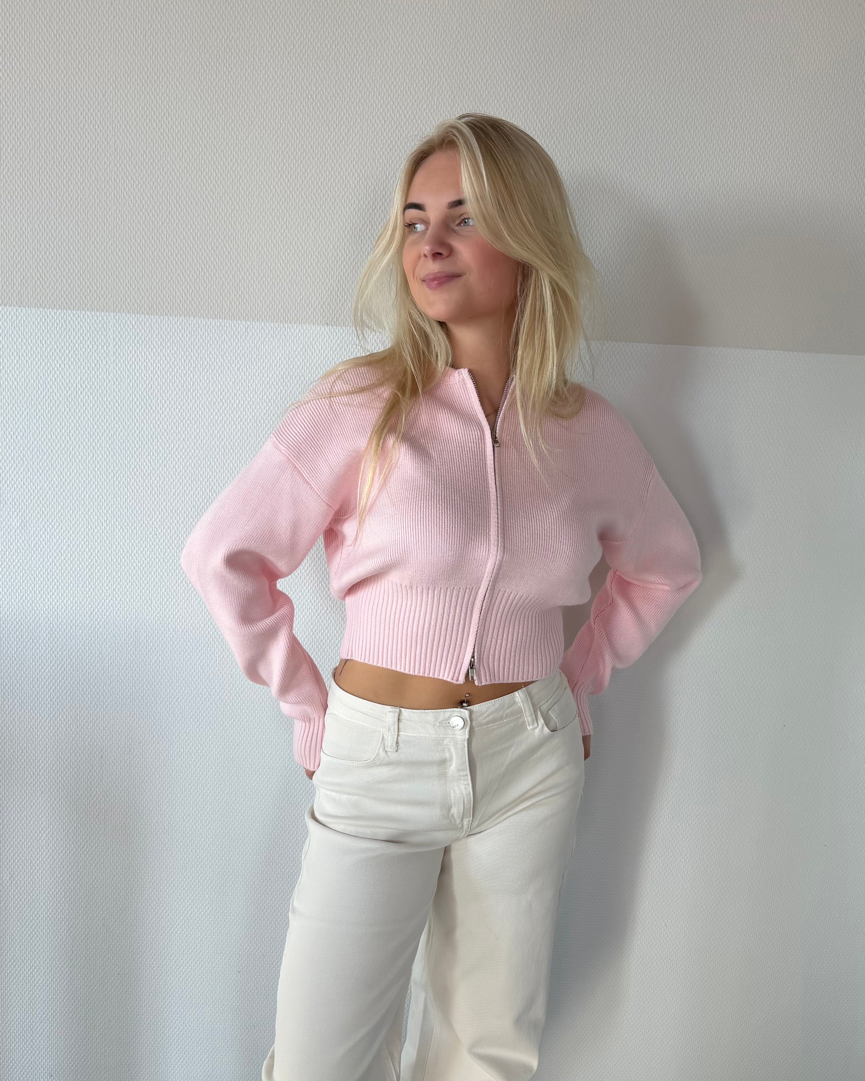 Anouk Zipper Cardigan - Bordeaux