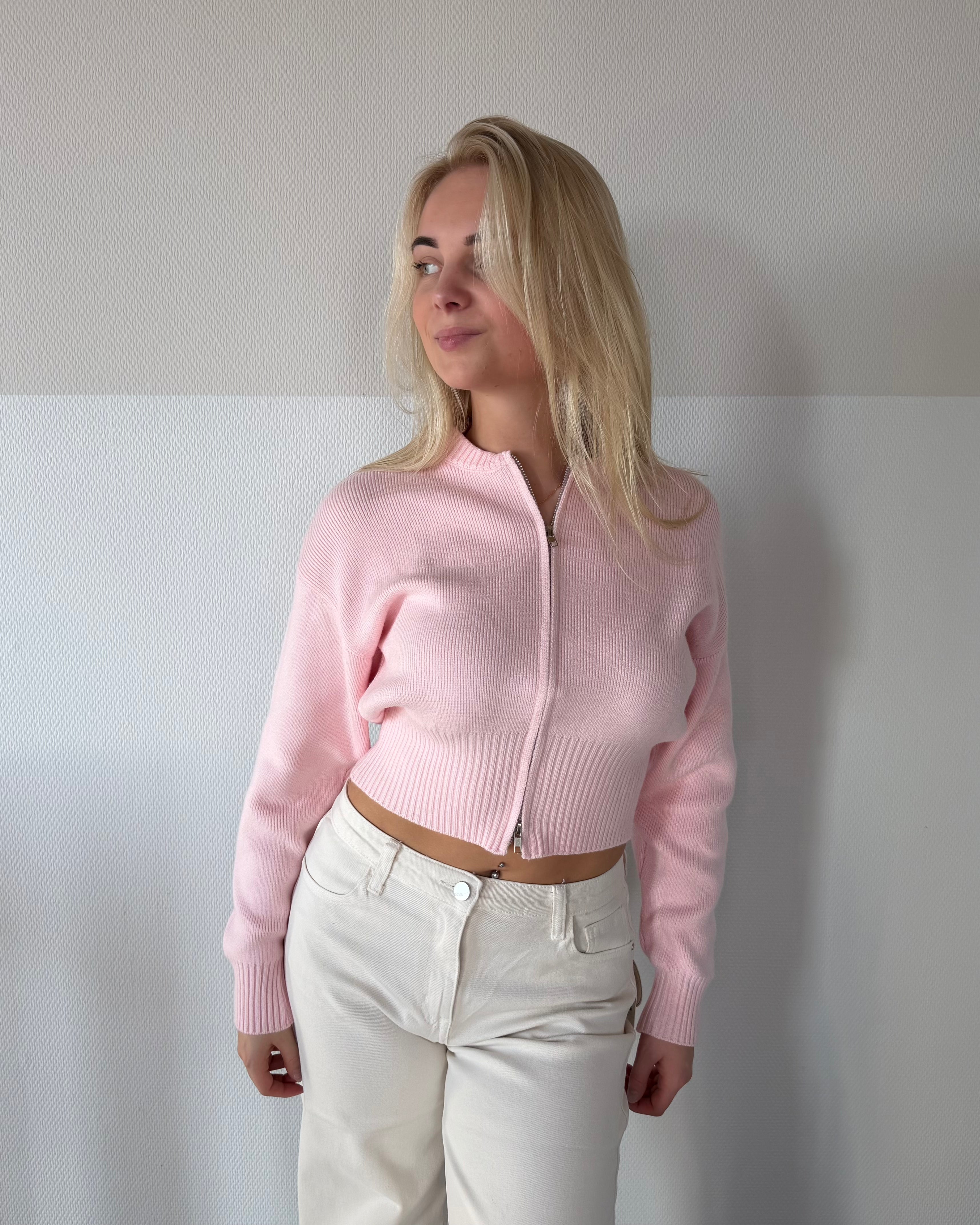 Anouk Zipper Cardigan - Bordeaux