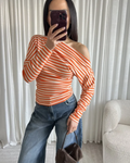 Fiona One Shoulder Top - Oranje