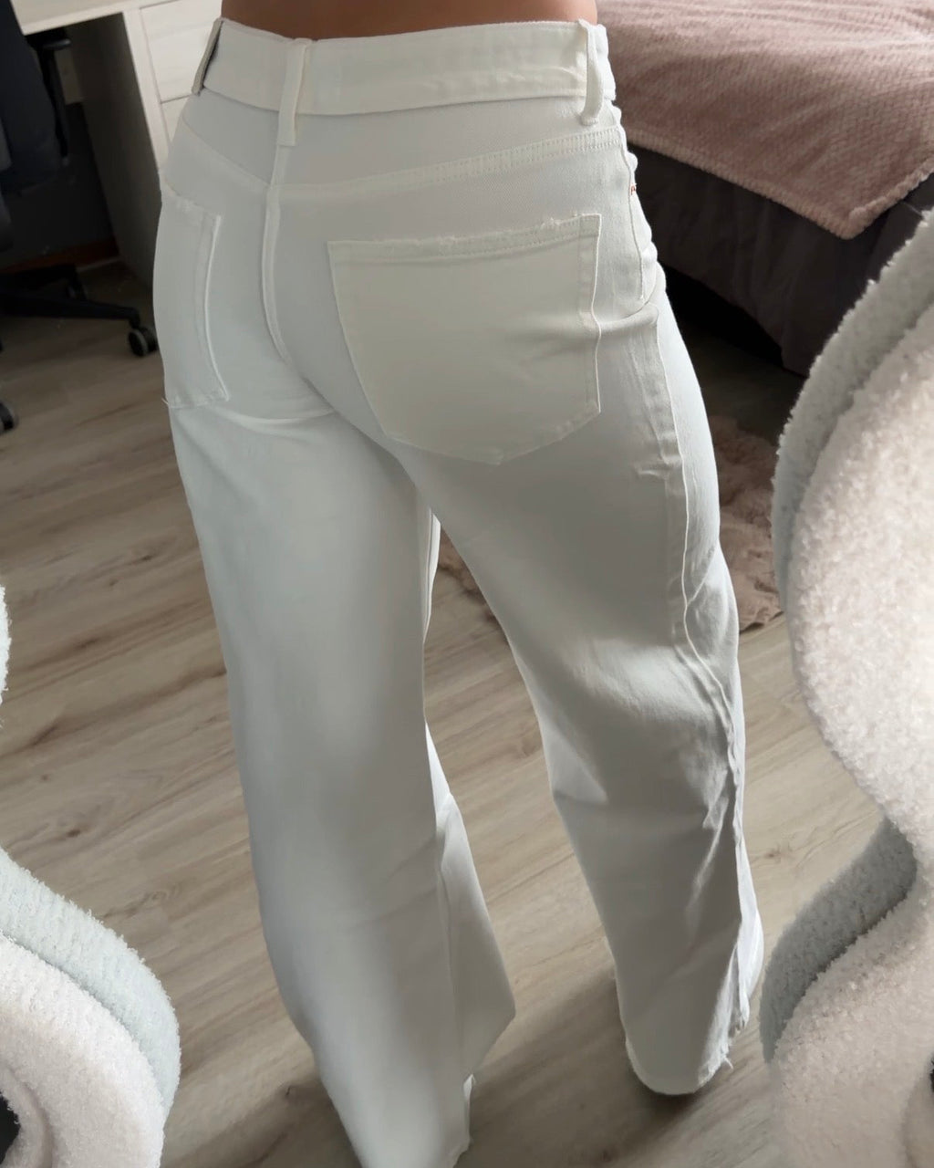 Queen Hearts Fold Over Jeans - Wit