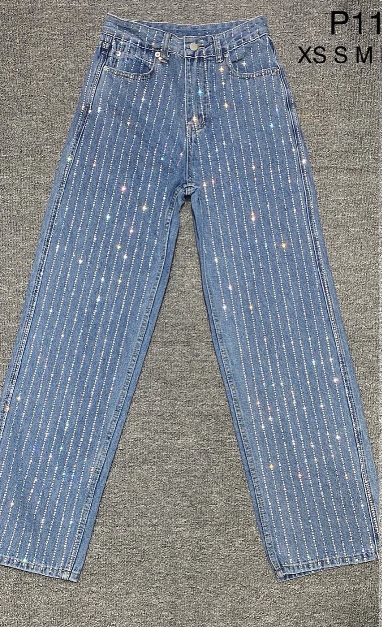Nova Glitter Jeans - Blauw