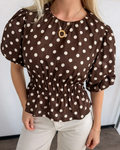 Luna Polka Dot Top - Bruin
