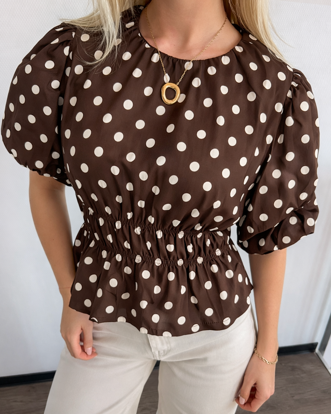 Luna Polka Dot Top - Bordeaux