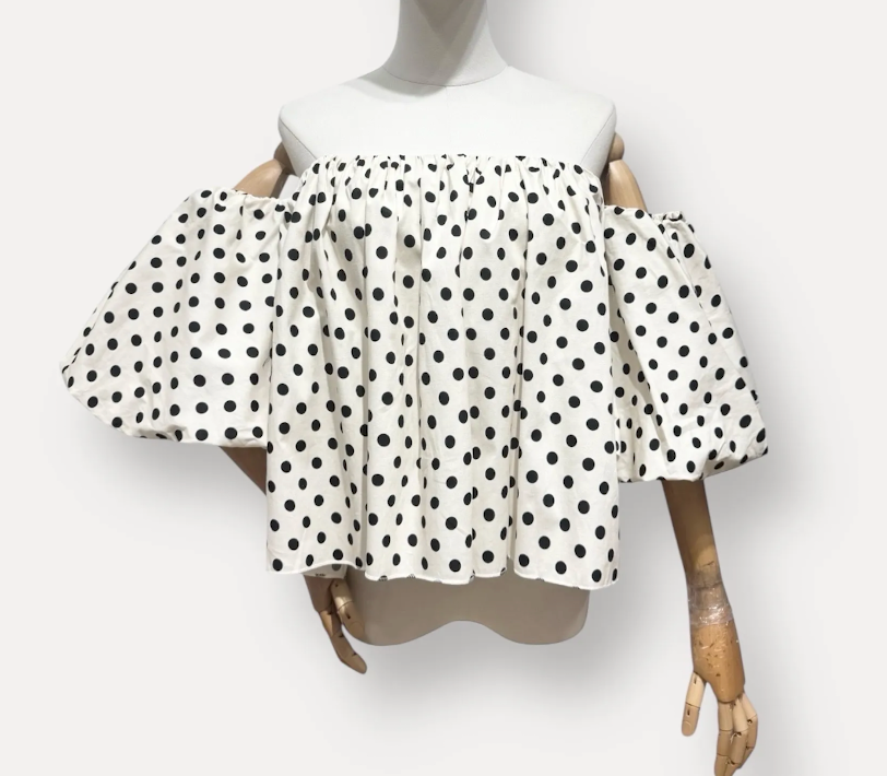 Amber Stippen Top - Wit