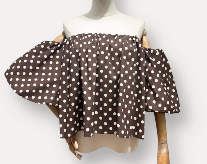 Amber Stippen Top - Wit