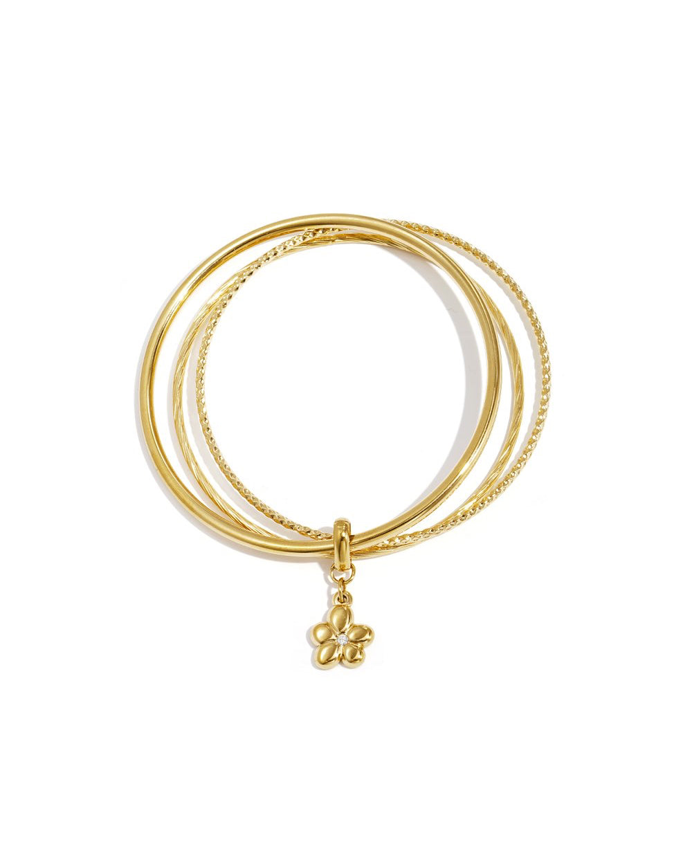 Flower Bangle Armband - Goud